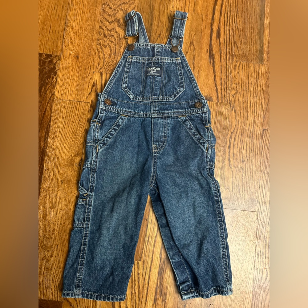 OshKosh B’gosh, denim overalls, 18 months, gently used